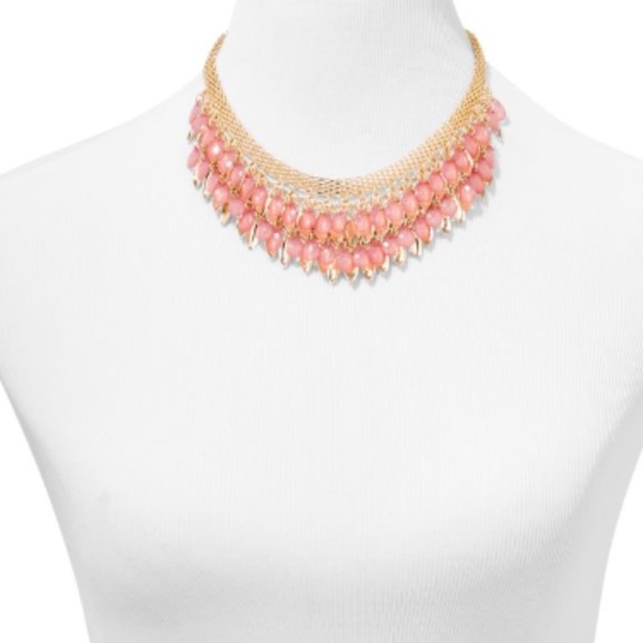 💢last ONE💢beaded rose gold tone collar necklace - Picture 2 of 5